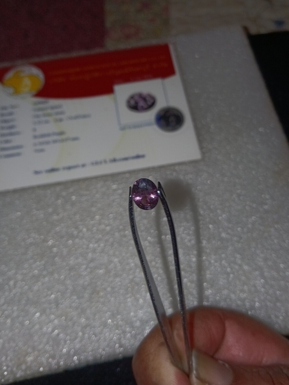 Lab Certified Natural Myanmar 1.52ct Oval Reddish Purple Spinel